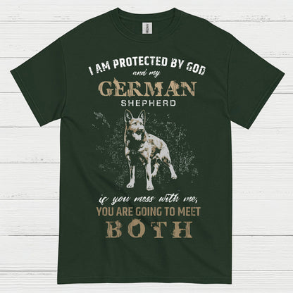 Protected By God And German Shepherd T Shirt