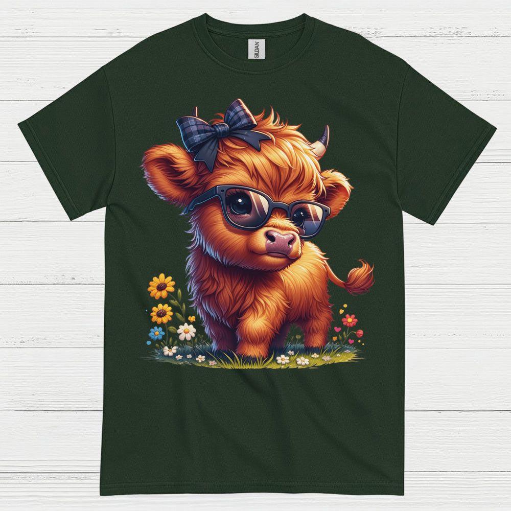 Cute Highland Cow Sunglasses T Shirt