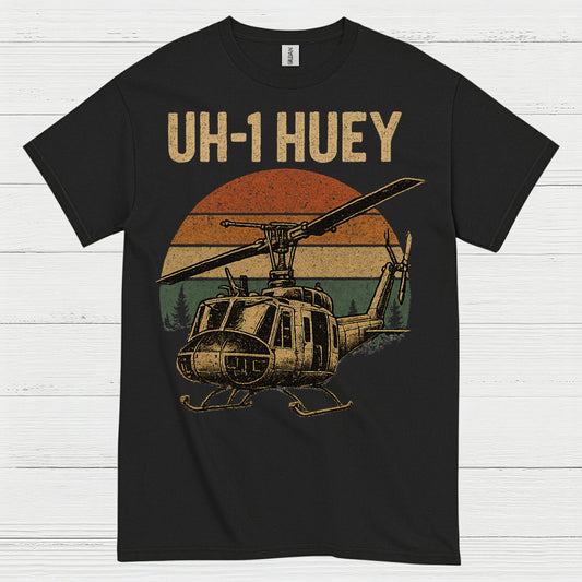 UH-1 Huey Vintage Military Helicopter T Shirt