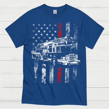 Firefighter Flag Fire Truck T Shirt