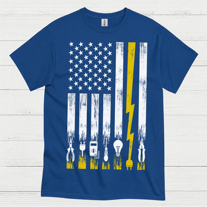 Electrician American Flag Tools T Shirt