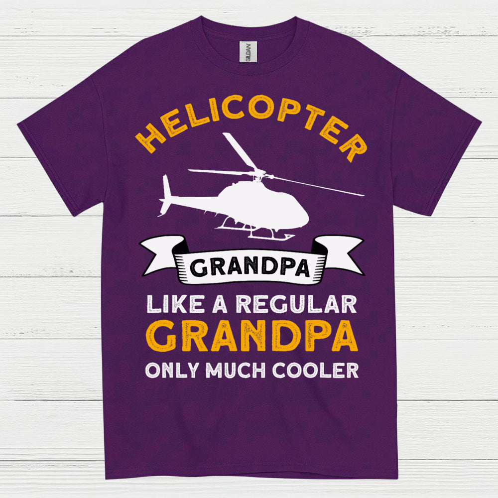 Helicopter Grandpa Much Cooler Aviation T Shirt