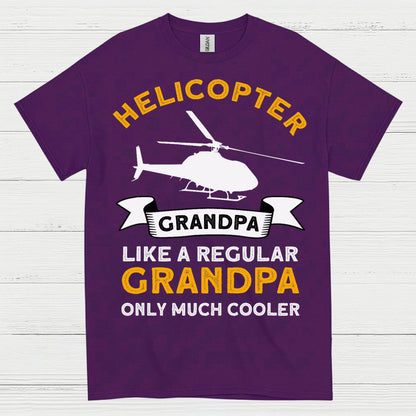 Helicopter Grandpa Much Cooler Aviation T Shirt