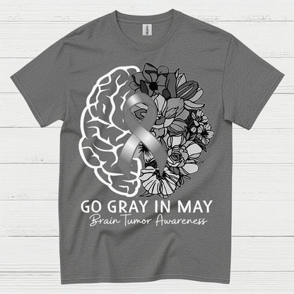 Go Gray In May Brain Tumor Awareness T Shirt