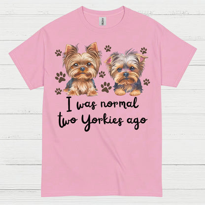 Funny Two Yorkies Ago Dog Lover T Shirt