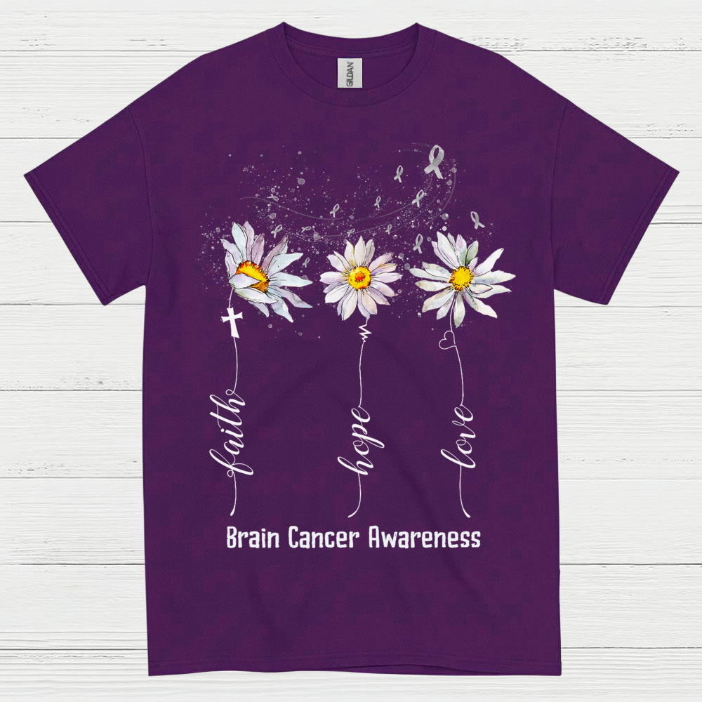 Faith Hope Love Brain Cancer Awareness T Shirt