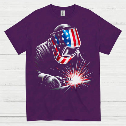 American Flag Welding T Shirt
