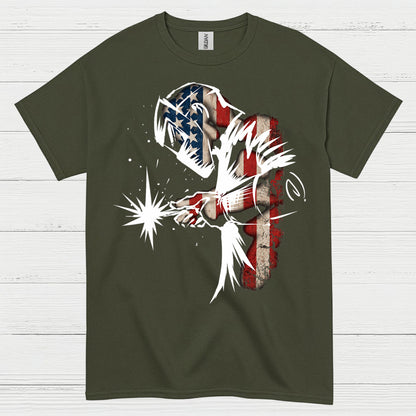 Patriotic American Flag Welding T Shirt