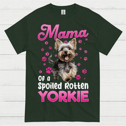 Cute Yorkie Mama Spoiled Dog Mom T Shirt