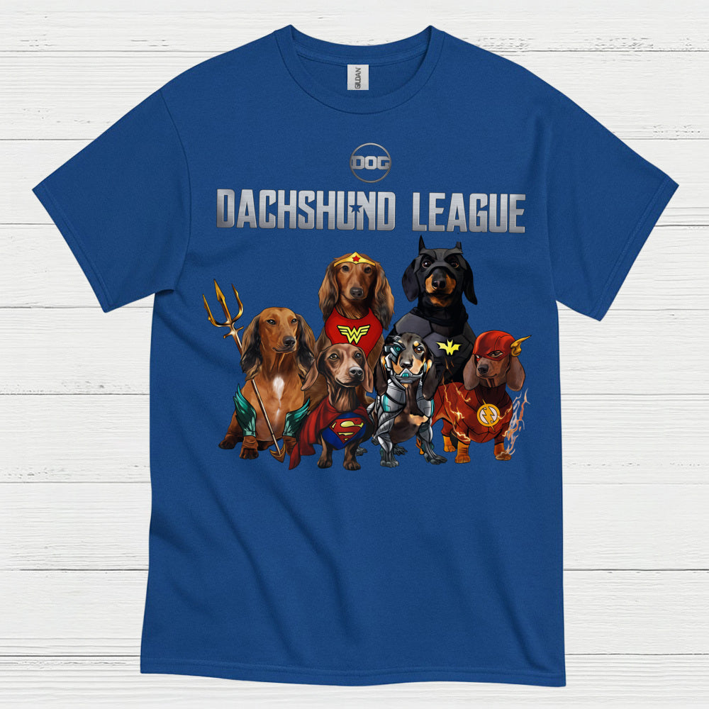 Dachshund League Superhero Team T Shirt