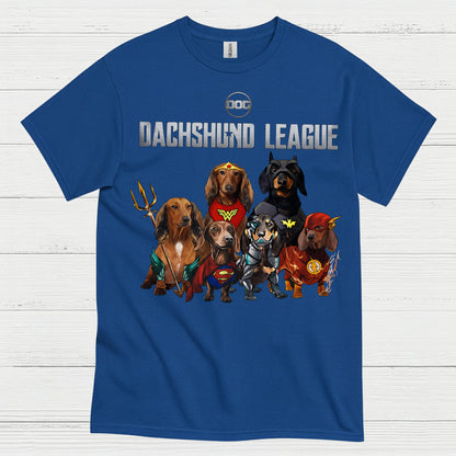Dachshund League Superhero Team T Shirt