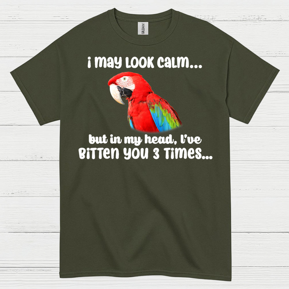 Calm Outside Wild Inside Macaw T Shirt