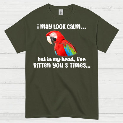 Calm Outside Wild Inside Macaw T Shirt