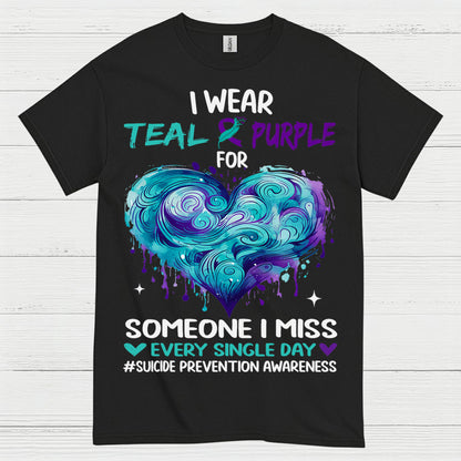 Teal Purple Awareness Message T Shirt