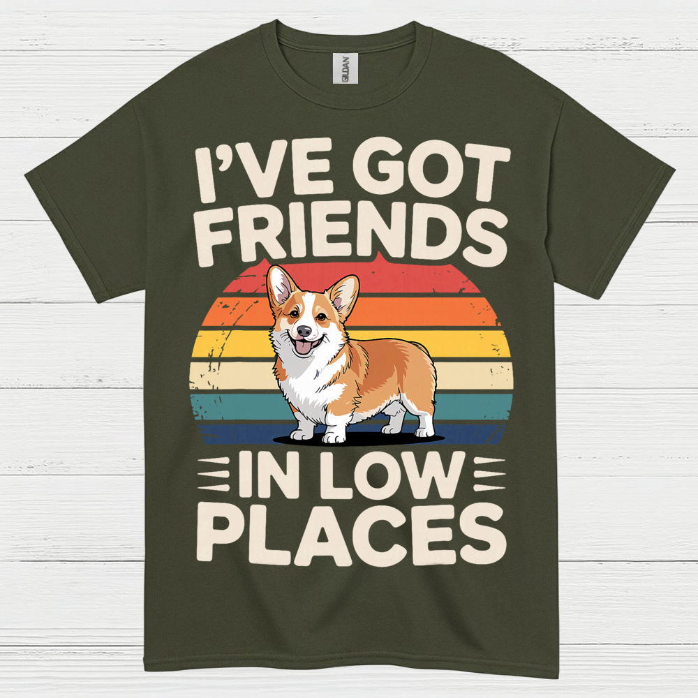 Friends In Low Places Corgi Retro T Shirt