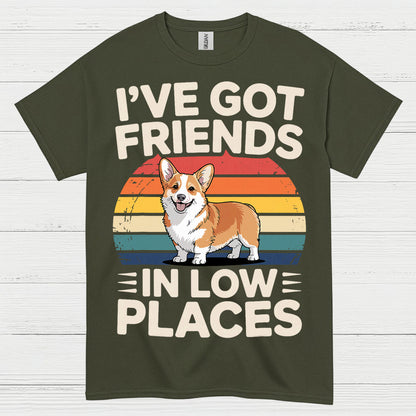 Friends In Low Places Corgi Retro T Shirt