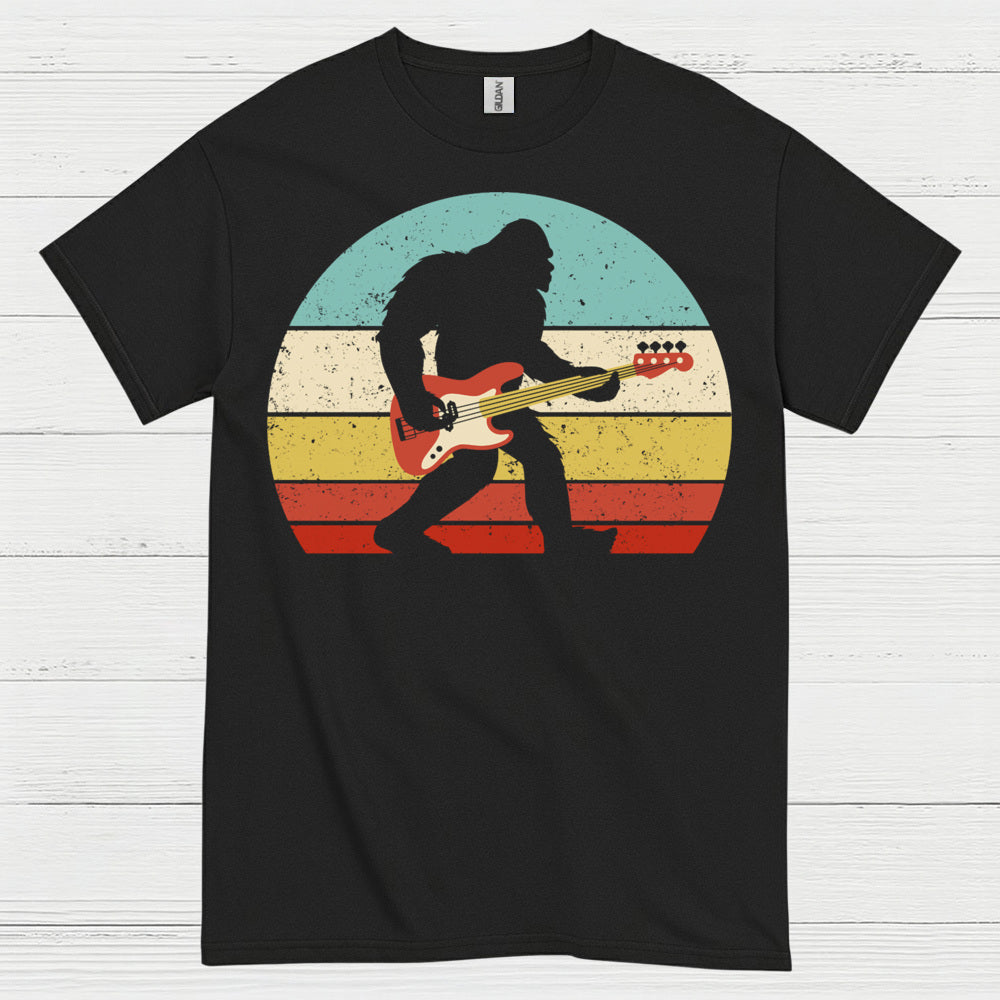 Bigfoot Bass Guitar Retro T Shirt
