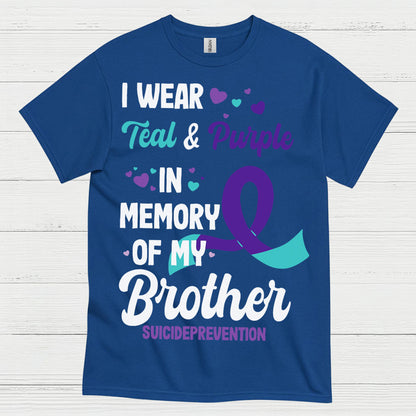 Teal Purple Brother Memorial Awareness T Shirt