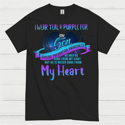I Wear Teal Purple For My Son Memory T Shirt
