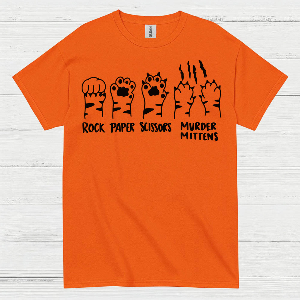 Rock Paper Scissors Cat Humor T Shirt