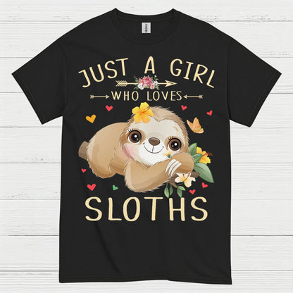 Just A Girl Who Loves Sloths T Shirt