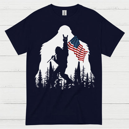 Bigfoot American Flag Silhouette T Shirt