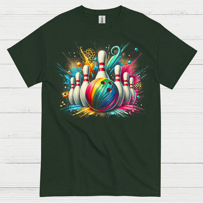 Color Splash Bowling Graphic T Shirt