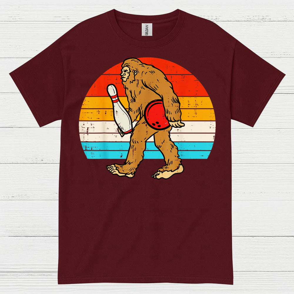 Bowling Bigfoot Retro T Shirt