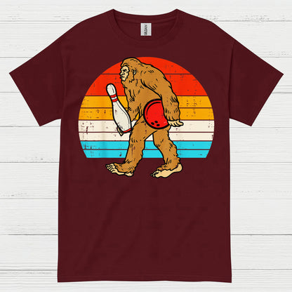 Bowling Bigfoot Retro T Shirt