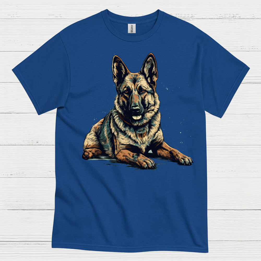 German Shepherd Realistic Portrait Loyal Dog T Shirt
