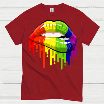 Rainbow Dripping Lips Pride T Shirt
