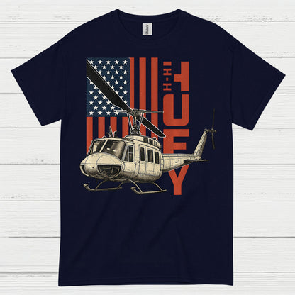 UH-1 Huey American Flag Military T Shirt
