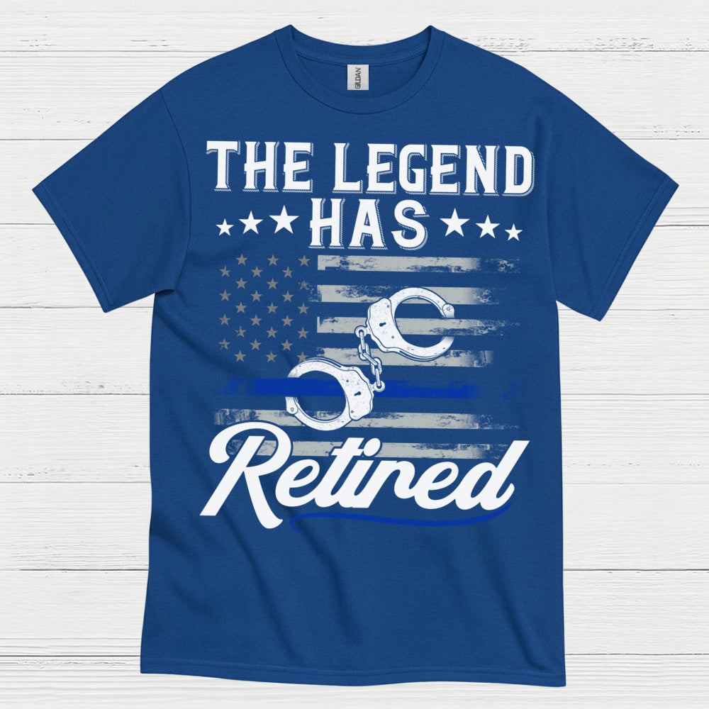 Retired Police Legend Thin Blue Line T Shirt