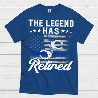 Retired Police Legend Thin Blue Line T Shirt
