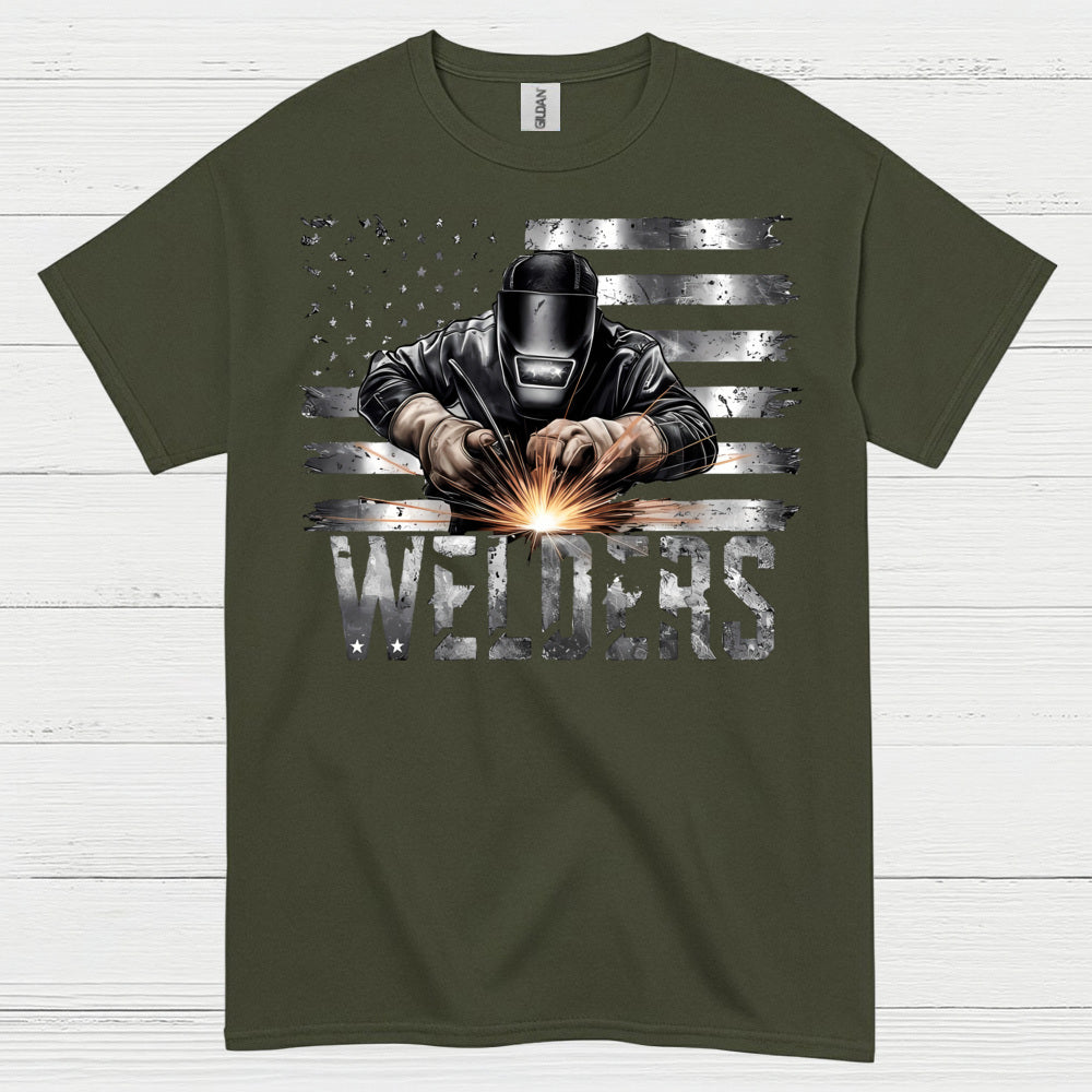 American Flag Welders T Shirt