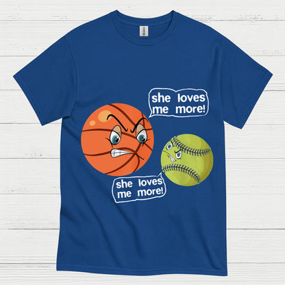 She Loves Me More Basketball Softball T Shirt