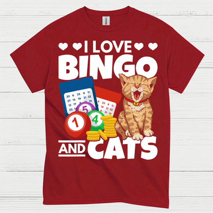 I Love Bingo And Cats T Shirt