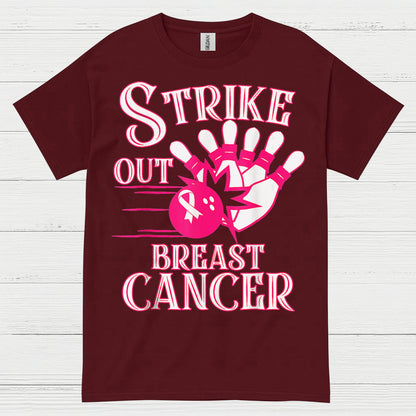 Strike Out Breast Cancer Bowling T Shirt