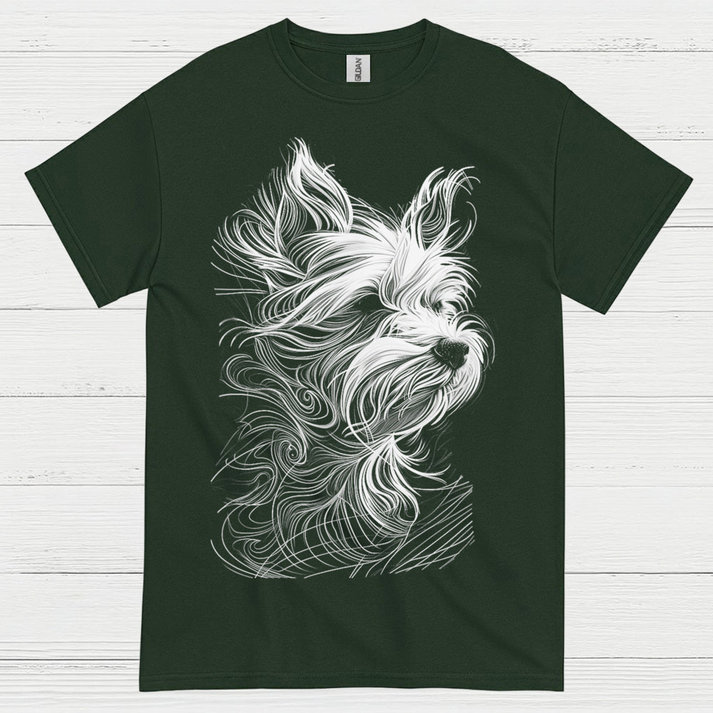 Artistic Dog Line Portrait T Shirt