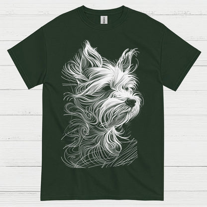Artistic Dog Line Portrait T Shirt