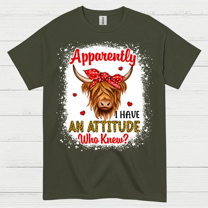 Apparently I Have An Attitude Cow T Shirt