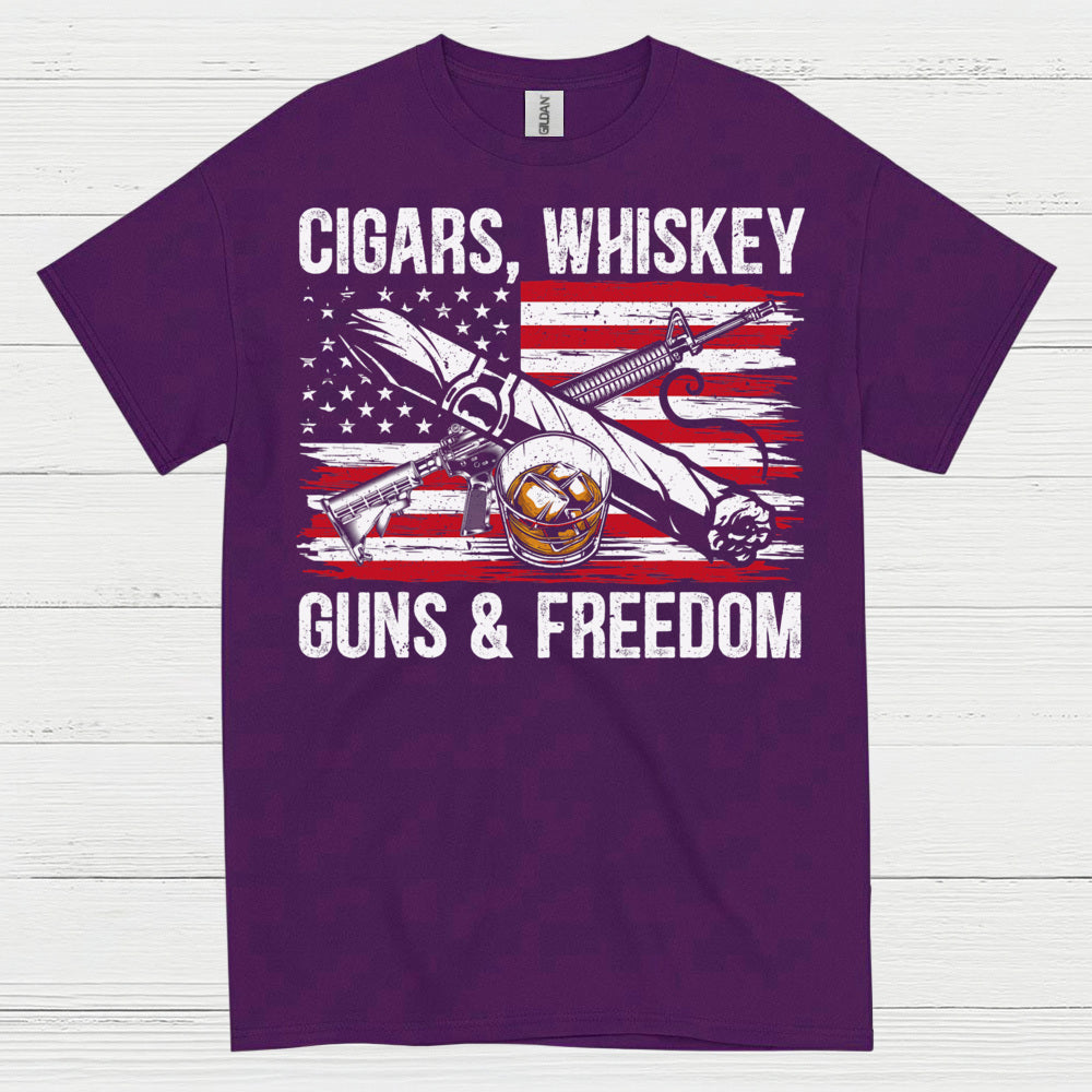 Cigars Whiskey Guns And Freedom T Shirt