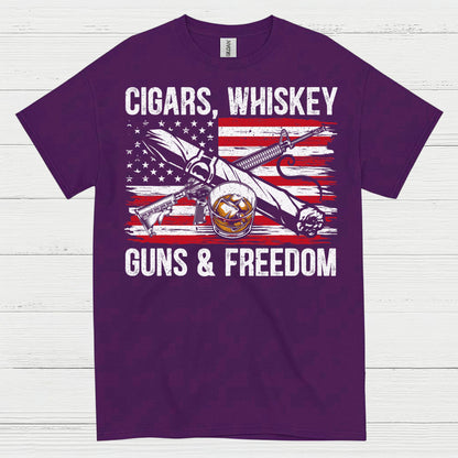 Cigars Whiskey Guns And Freedom T Shirt