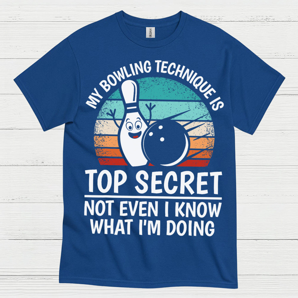 Top Secret Bowling Vintage Funny T Shirt