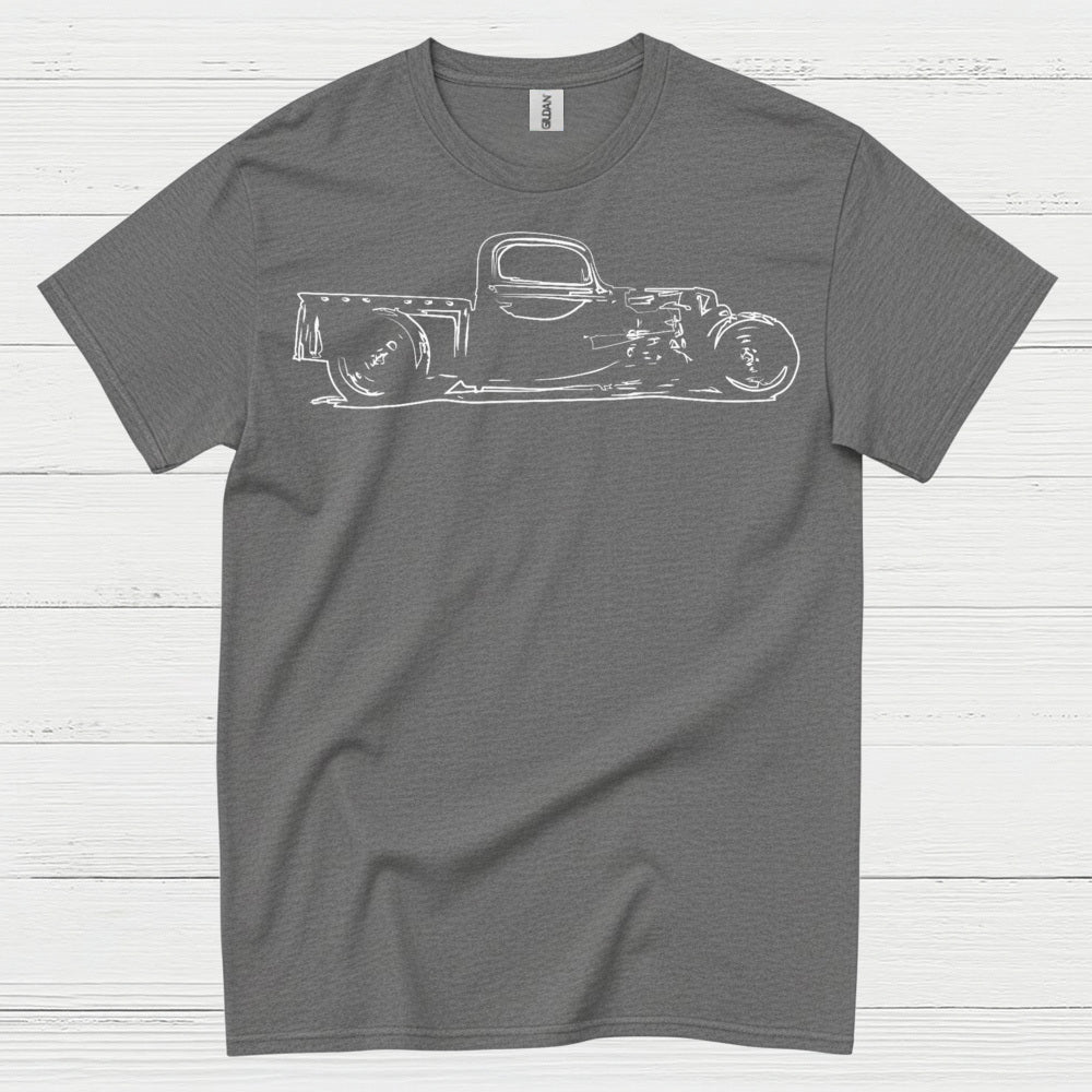 Minimal Hot Rod Line Art T Shirt