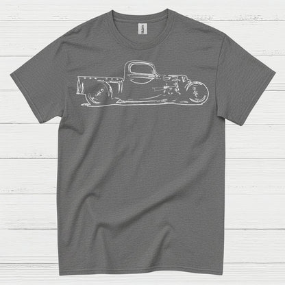 Minimal Hot Rod Line Art T Shirt