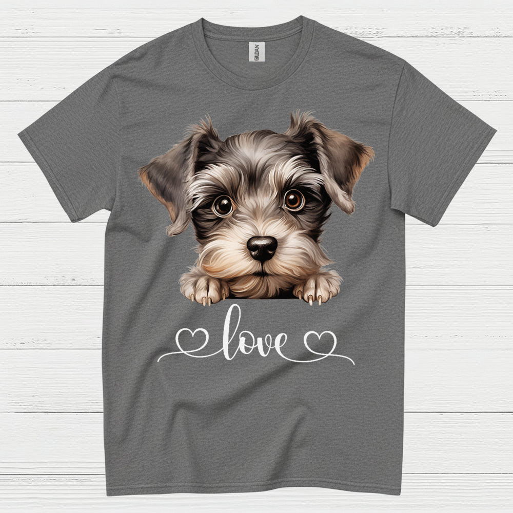 Cute Schnauzer Love Heart T Shirt