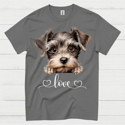 Cute Schnauzer Love Heart T Shirt