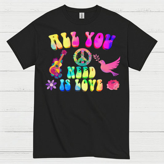 All You Need Is Love Retro Hippie T Shirt