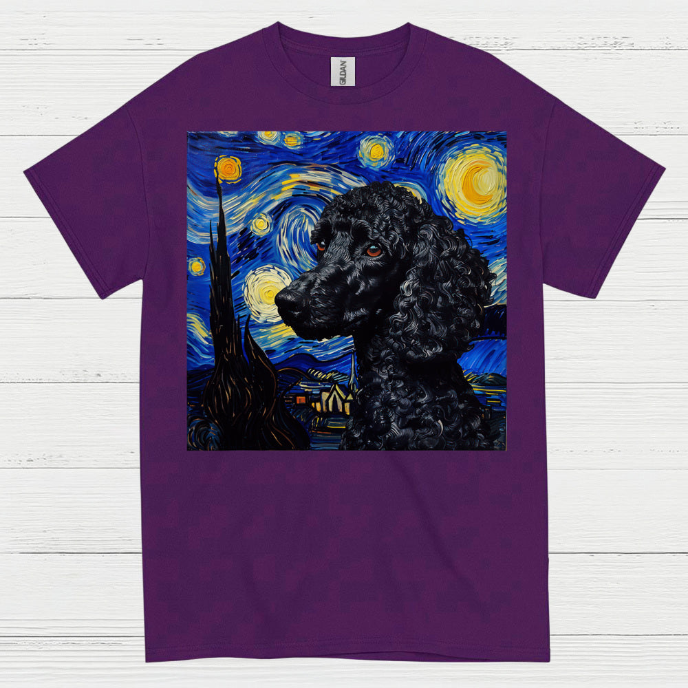Elegant Poodle Starry Night Art T Shirt